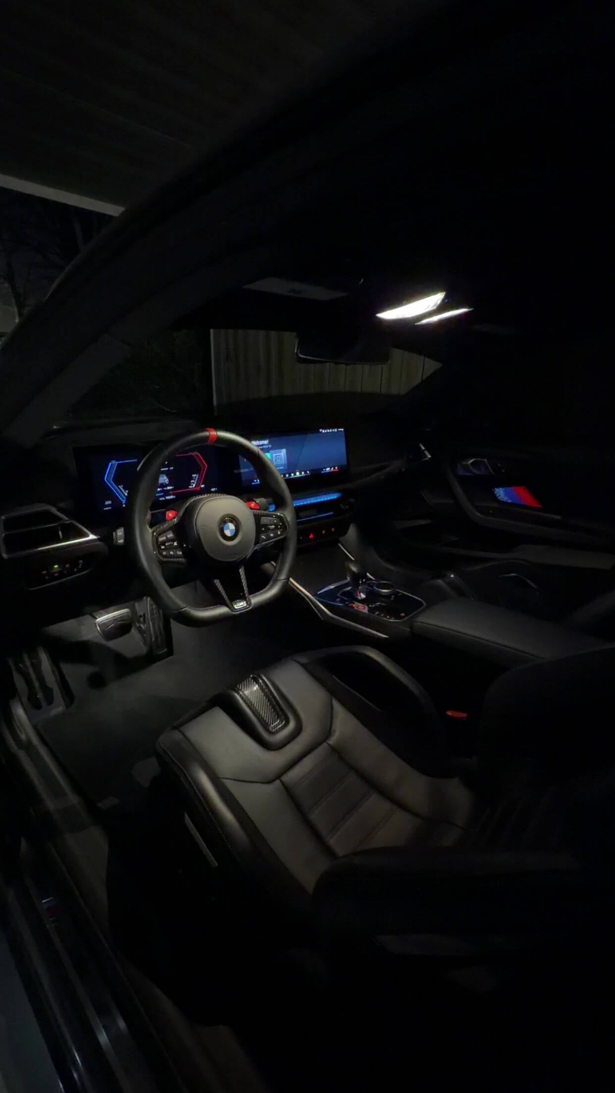 Cleaned dashboard, steering wheel and console of a vehicle interior detailed by Bergeron's Detailing